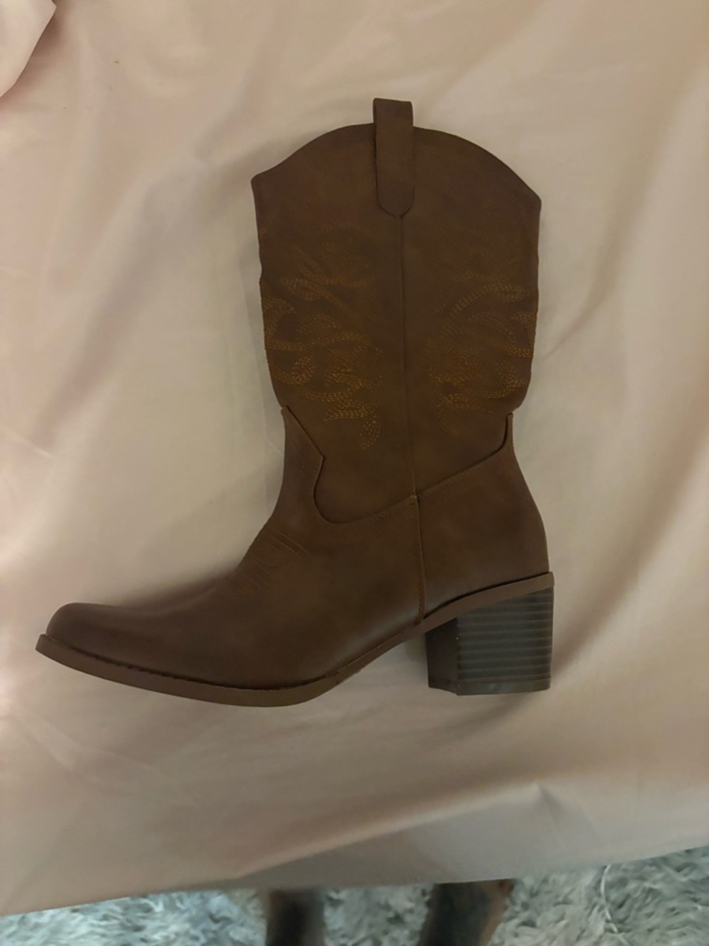 Women's Brown Western Block Heel Boot
